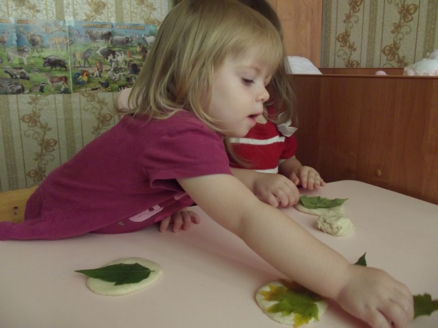 Отпечатки листов на тесте . Отпечатки листов на тесте .