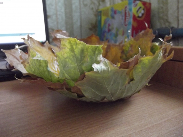 Тарелка из листьев . Тарелка из листьев .