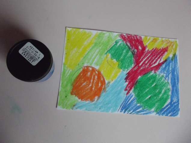 Елочка в технике граттаж .