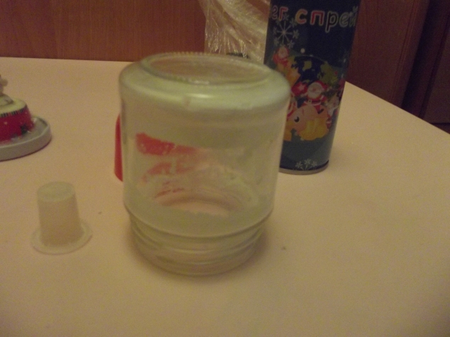 Банка с снеговиком . Банка с снеговиком .