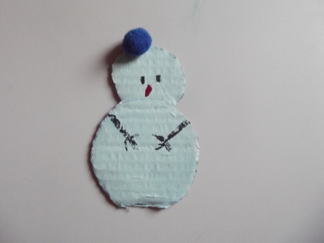 Снеговик из картона .