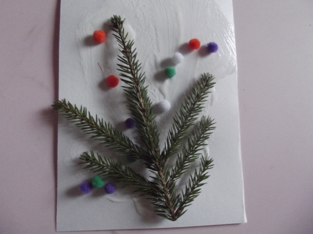 Открытка с елочкой .