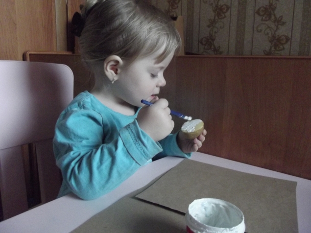 Отпечатки картошкой .