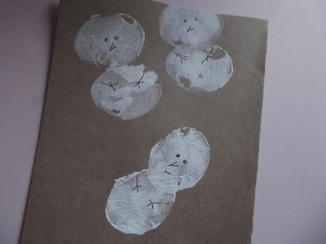 Отпечатки картошкой .