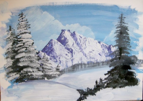 Зимний пейзаж .