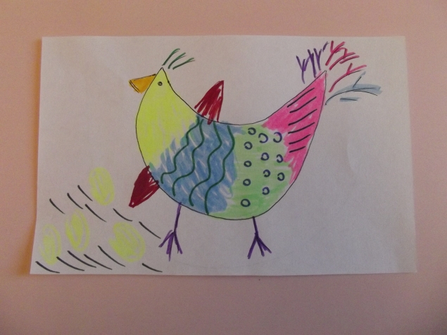 Яркая курочка .