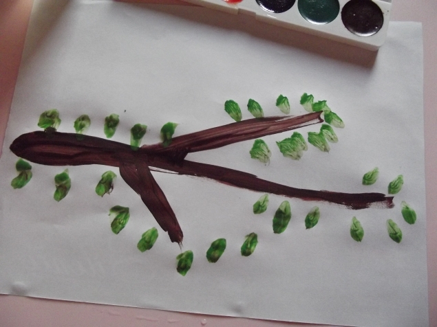 Ветка с птичками .