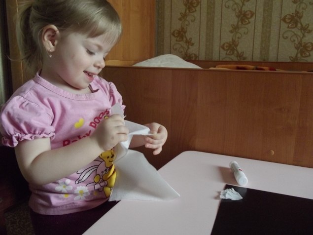 Луна из салфеток .