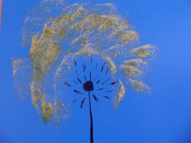 Рисуем губкой .