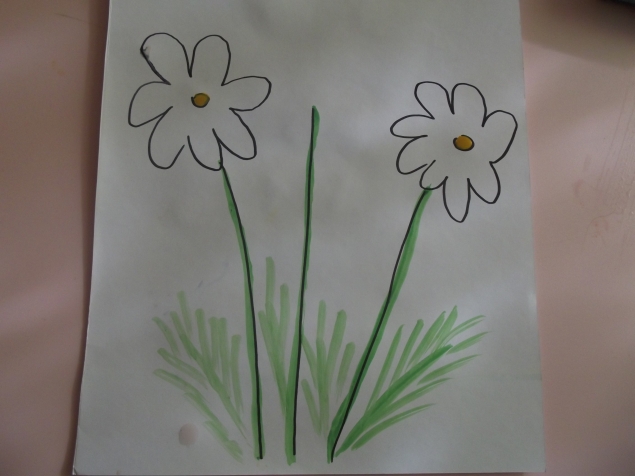 Цветы брызгами . Цветы брызгами .