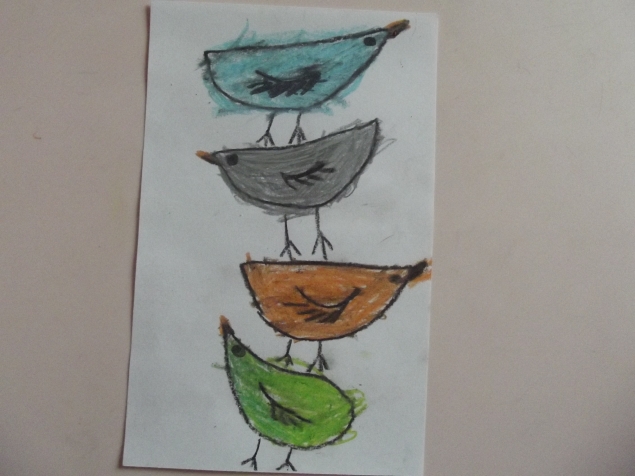 Разноцветные птицы .