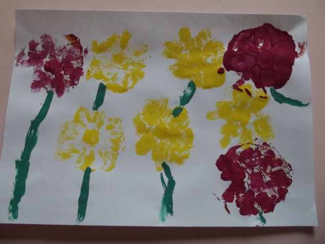 Цветочные отпечатки . Цветочные отпечатки .