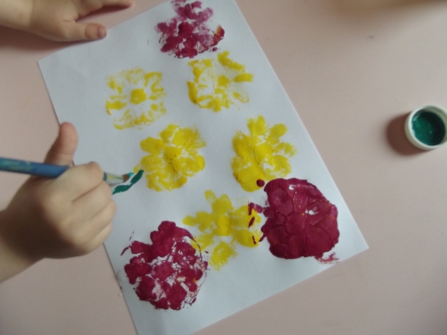 Цветочные отпечатки . Цветочные отпечатки .