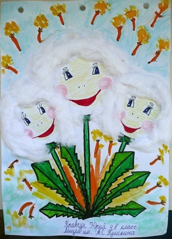 Одуванчики из ваты Одуванчики из ваты