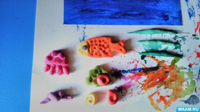 Картина из соленого теста "Мечты о море"