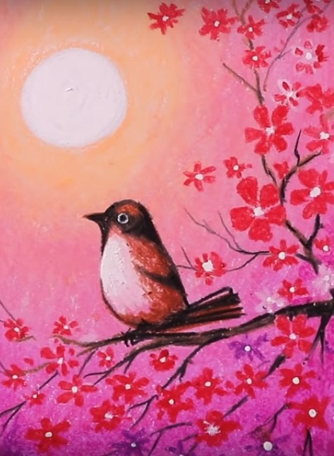 Птичка на цветущей веточке Птичка на цветущей веточке