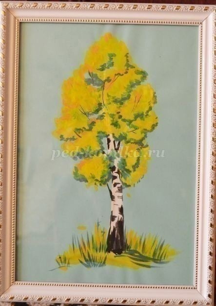 Березка гуашью