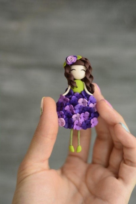 ​Идеи создания с детьми цветочных куколок из полимерной глины