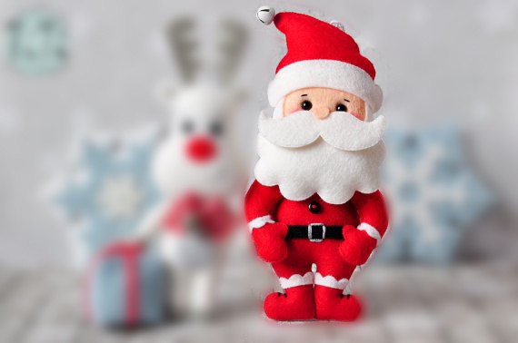 Игрушки из фетра на елочку: Дед Мороз