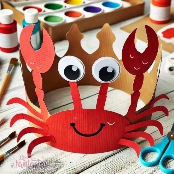 Детские короны из картона на морскую тему