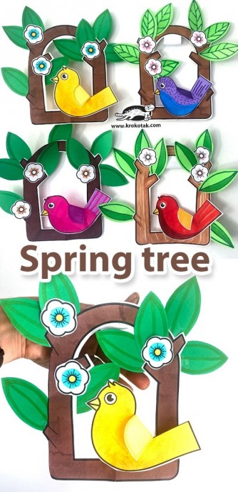 Объёмная аппликация "Весенние деревья"