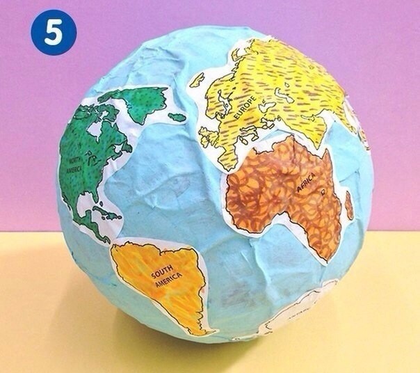 Как сделать макет планеты Земля из папье-маше