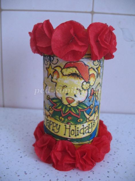 ​Фонарик на ёлку в технике декупаж: часть 2