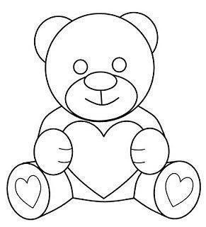 Как нарисовать медвежонка с сердечком