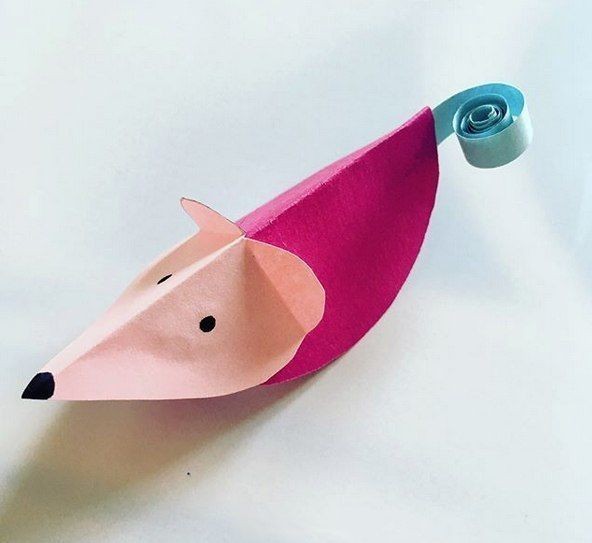 Объемные мышки из цветной бумаги Объемные мышки из цветной бумаги