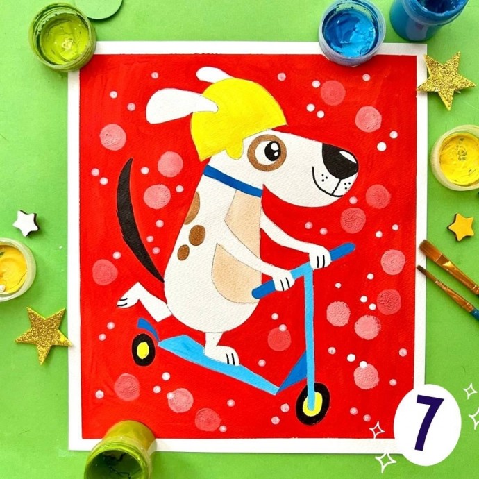 Собачка на самокате Собачка на самокате