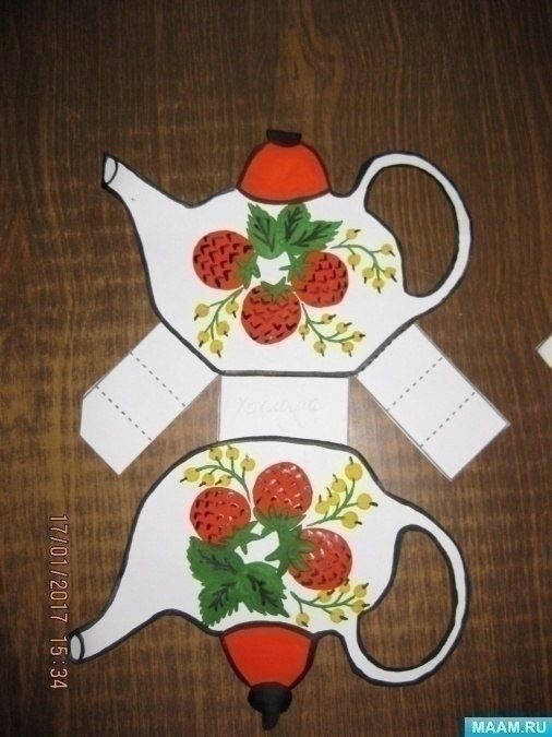 Декоративный расписной бумажный чайничек