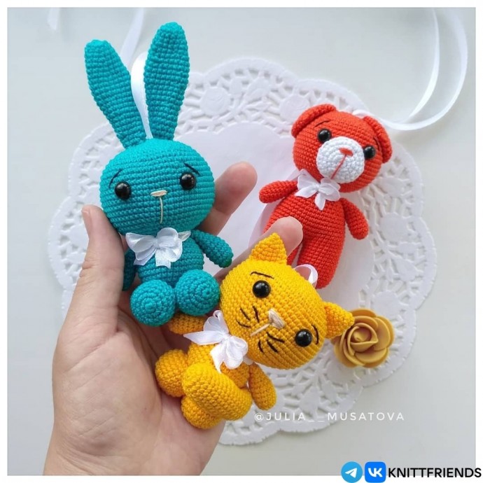 Зайка, мишка и котик: игрушки для мобиля Зайка, мишка и котик: игрушки для мобиля