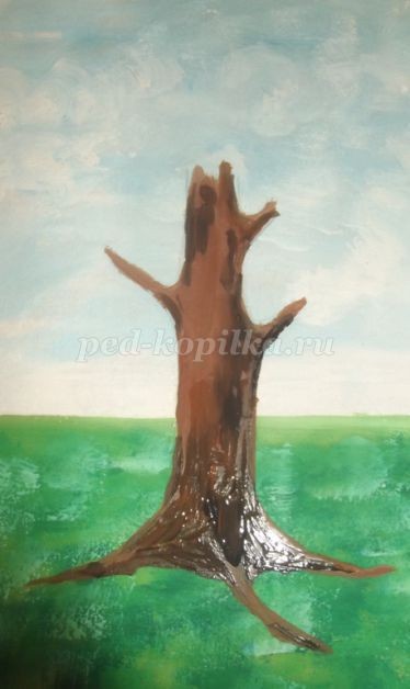 Рисуем пейзаж губкой: часть 2 Рисуем пейзаж губкой: часть 2