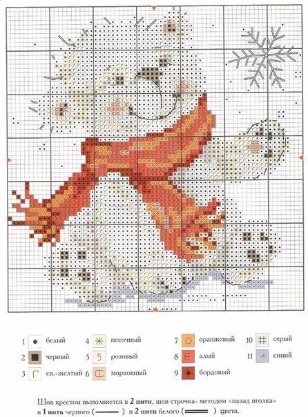 ​Вышиваем зимнюю птичку