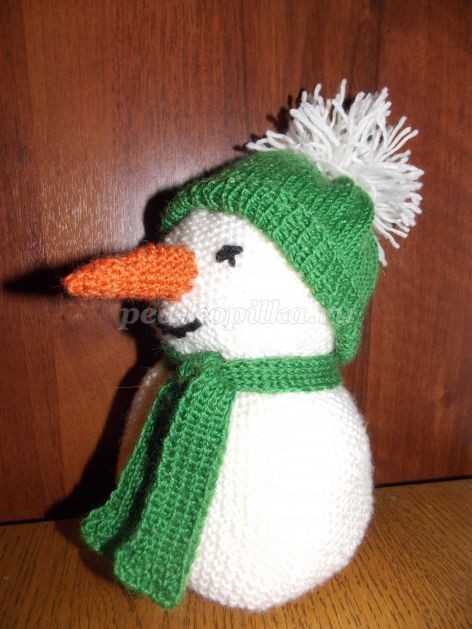 Как связать Снеговика на спицах