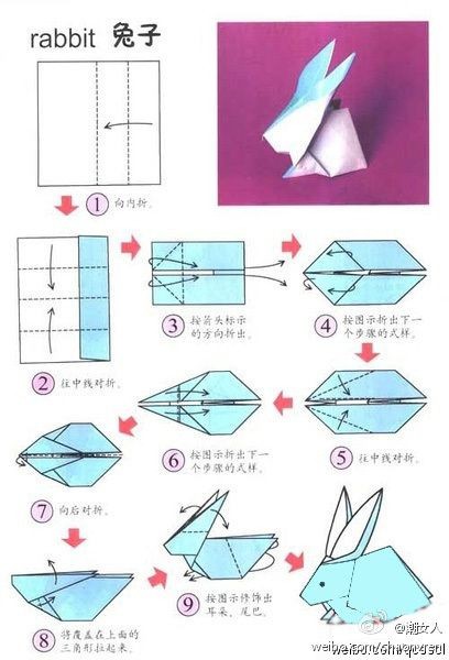 ​Кролики в технике оригами