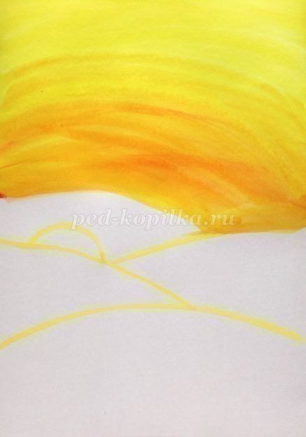 Петушок гуашью