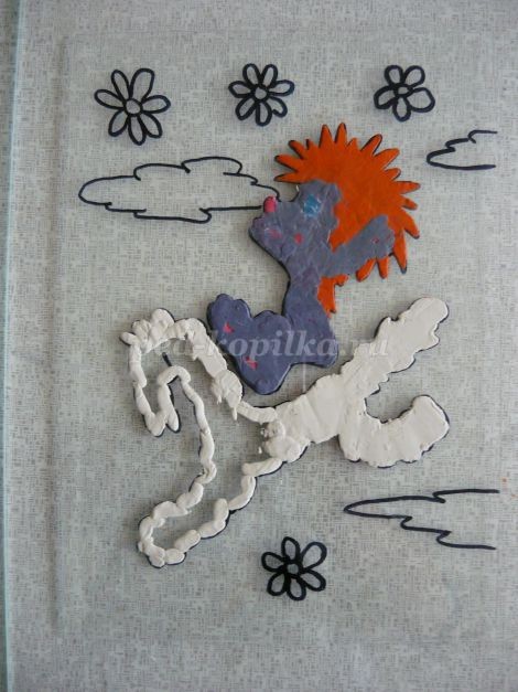 Пластилинография на стекле: львёнок и черепаха, часть 1 Пластилинография на стекле: львёнок и черепаха, часть 1