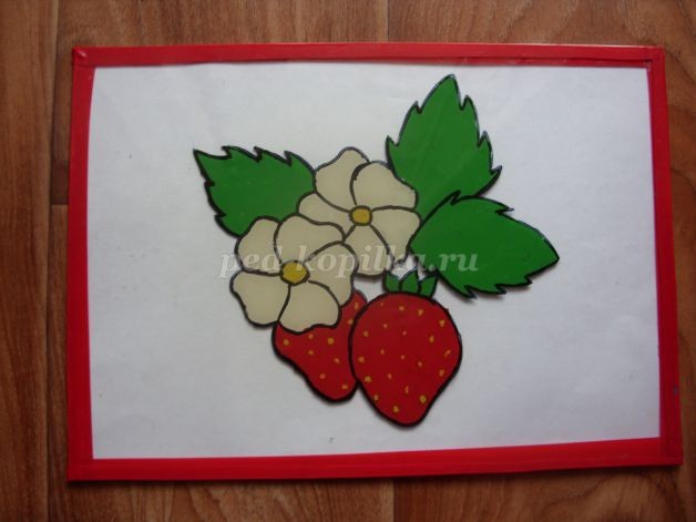 Пластилинография на стекле "Клубника": мастер-класс, часть 2