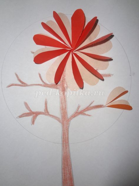 Аппликация из цветной бумаги: дерево счастья Аппликация из цветной бумаги: дерево счастья