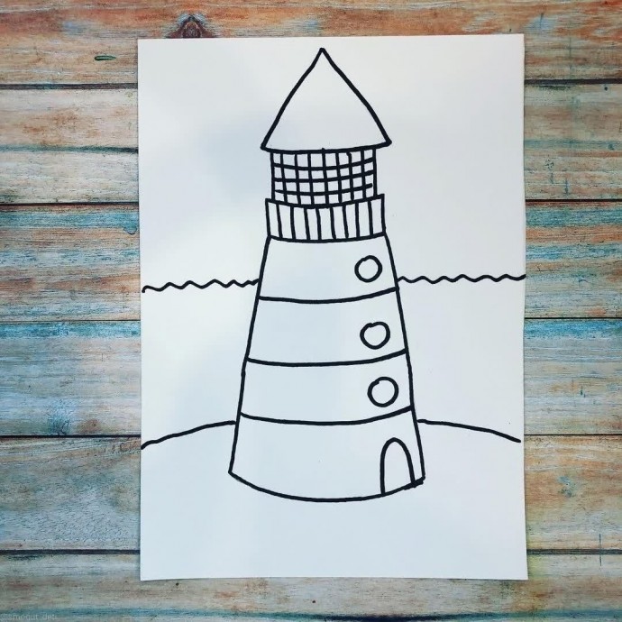 ​Рисуем маяк и корабли