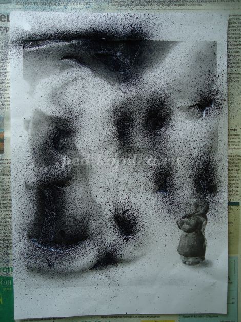 ​Мастер-класс по рисованию: набрызг "Морозко", часть 2