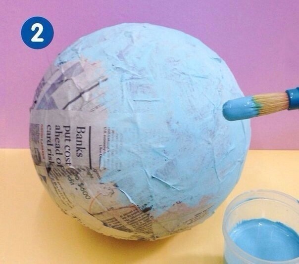 Как сделать макет планеты Земля из папье-маше