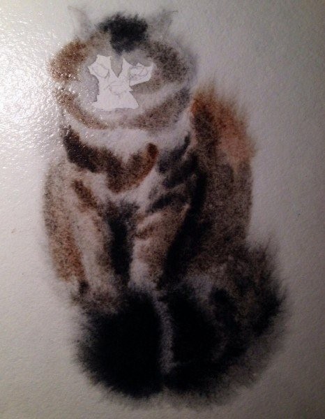 Рисуем котика акварельной краской