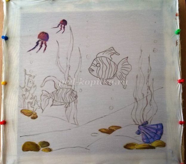 Аквариум в технике холодный батик: мастер-класс, часть 1