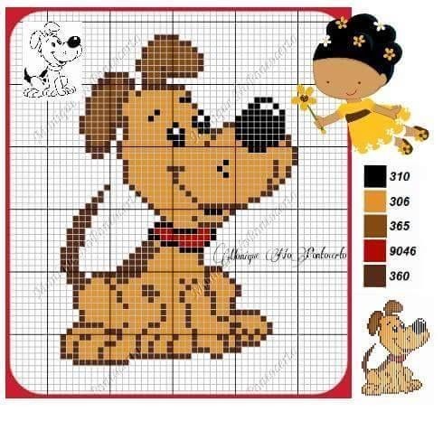 Вышиваем с детьми собачек