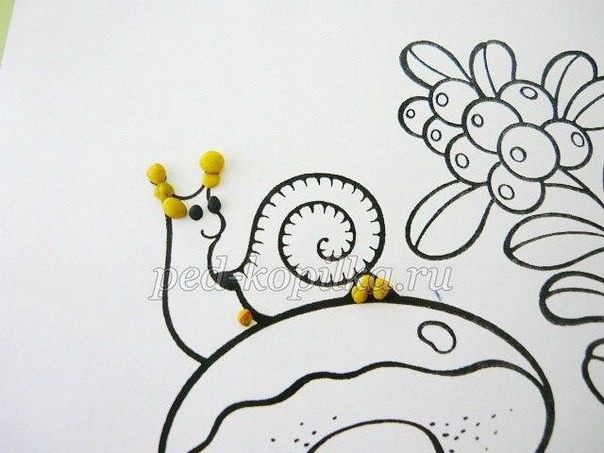 ​Пластилинография для детей: грибочек