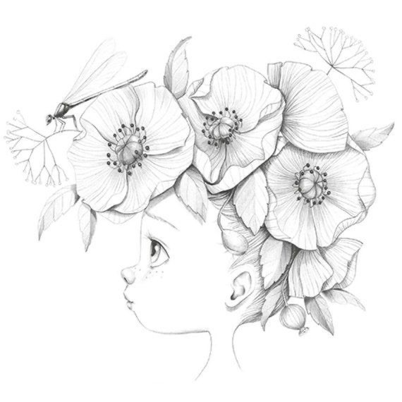 ​Раскраски-антистресс "Цветочные девочки"