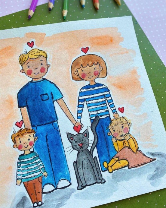 Рисуем картину "Моя семья" Рисуем картину "Моя семья"