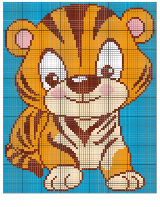 Вышивка "Забавный тигренок" Вышивка "Забавный тигренок"